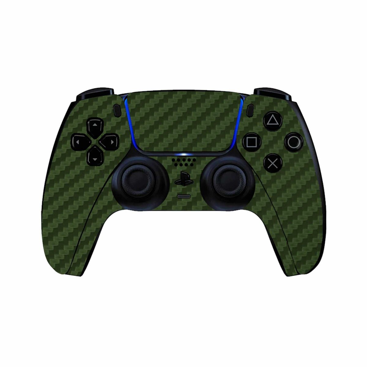 GENERICO - Skin Fibra de Carbono Verde para PS5 Slim Digital - Adhesivo Premium - Protección Anti-rayaduras