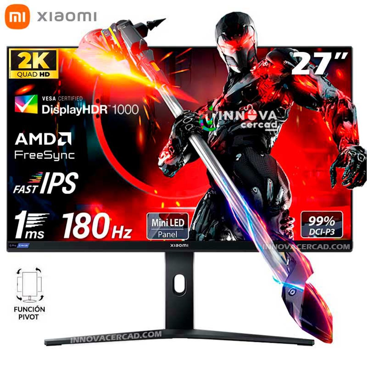 XIAOMI - Monitor gaming Xiaomi G Pro 27i de 27 2K QHD Fast IPS 180Hz 1Ms