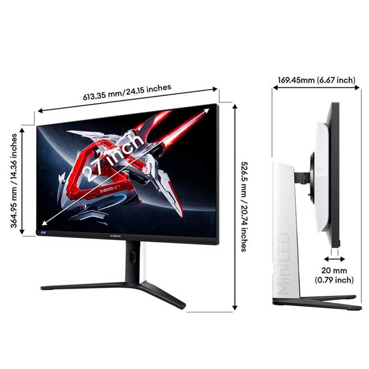 XIAOMI - Monitor gaming Xiaomi G Pro 27i de 27 2K QHD Fast IPS 180Hz 1Ms