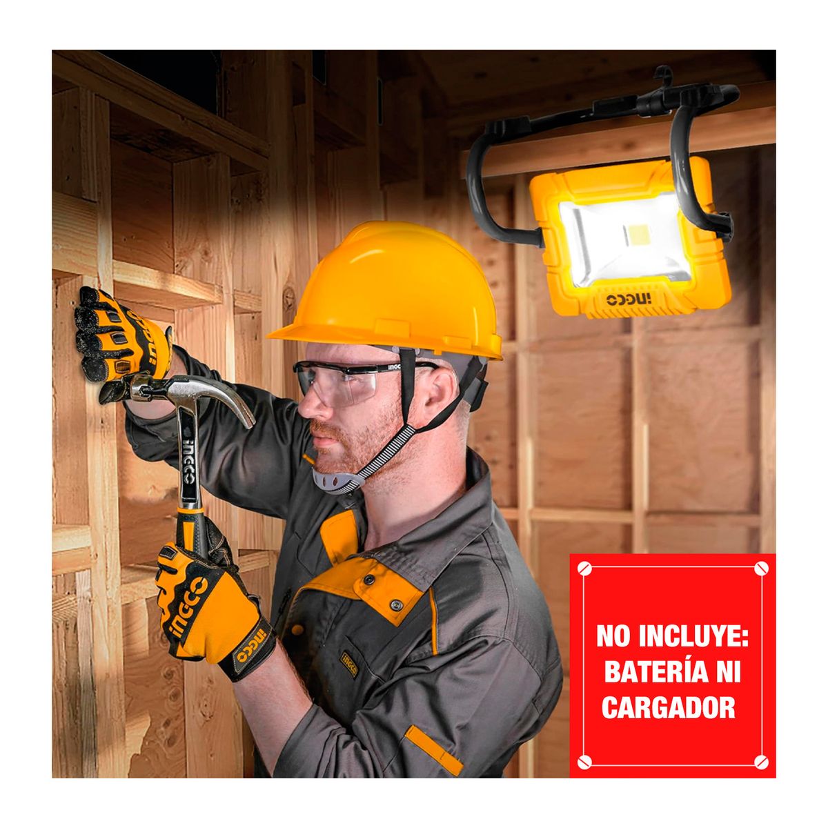 INGCO TOOLS - Reflector Lámpara 20v Portátil Foco Led+ 21 Accesorios Ingco
