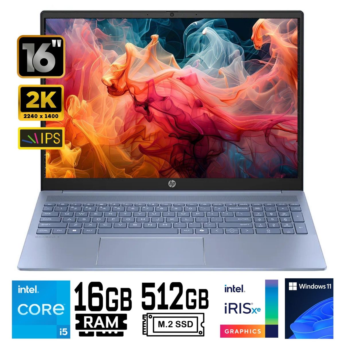 HP - Laptop Hp OmniBook 5 16-ba1051la Core i5 1334U Ram 16Gb SSD 512Gb 16"WUXGA Windows 11