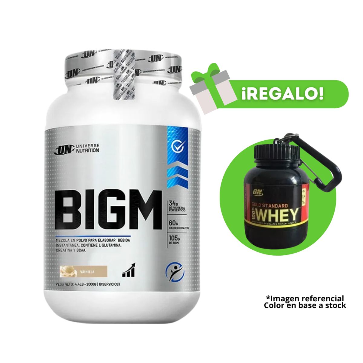 UNIVERSE NUTRITION - PROTEÍNA BIGM 2KG VAINILLA + PORTAPROTEINA
