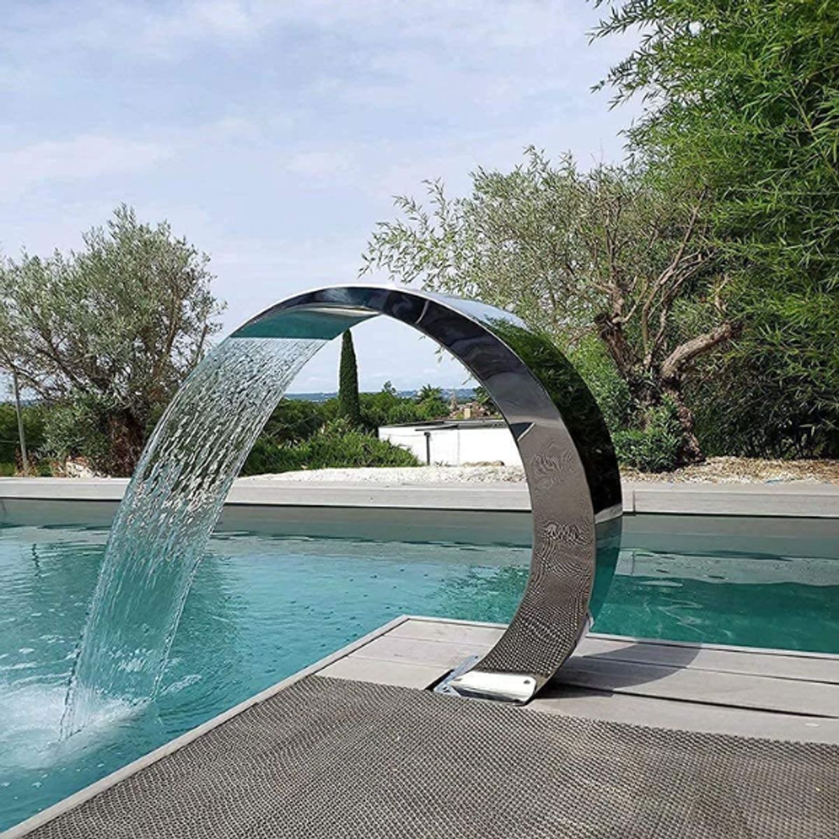 GENERICO - Cascadas para Piscinas de Acero Inoxidable 70x50CM Marca Pool System