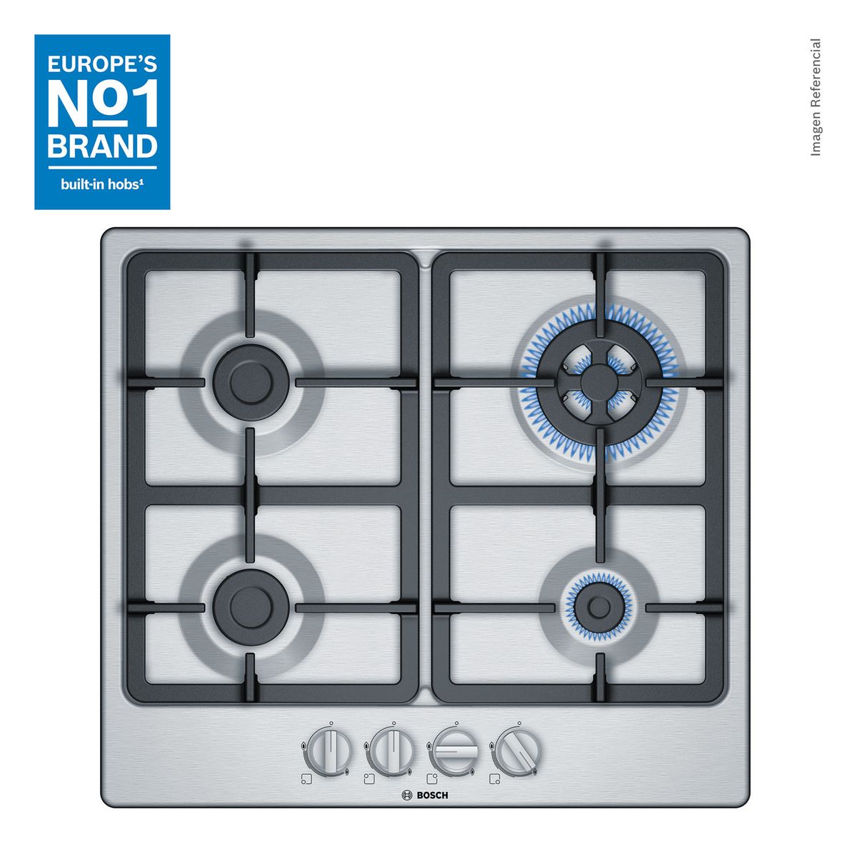 BOSCH - Encimera a Gas 60cm Inox Serie 4 PGH6B5B90