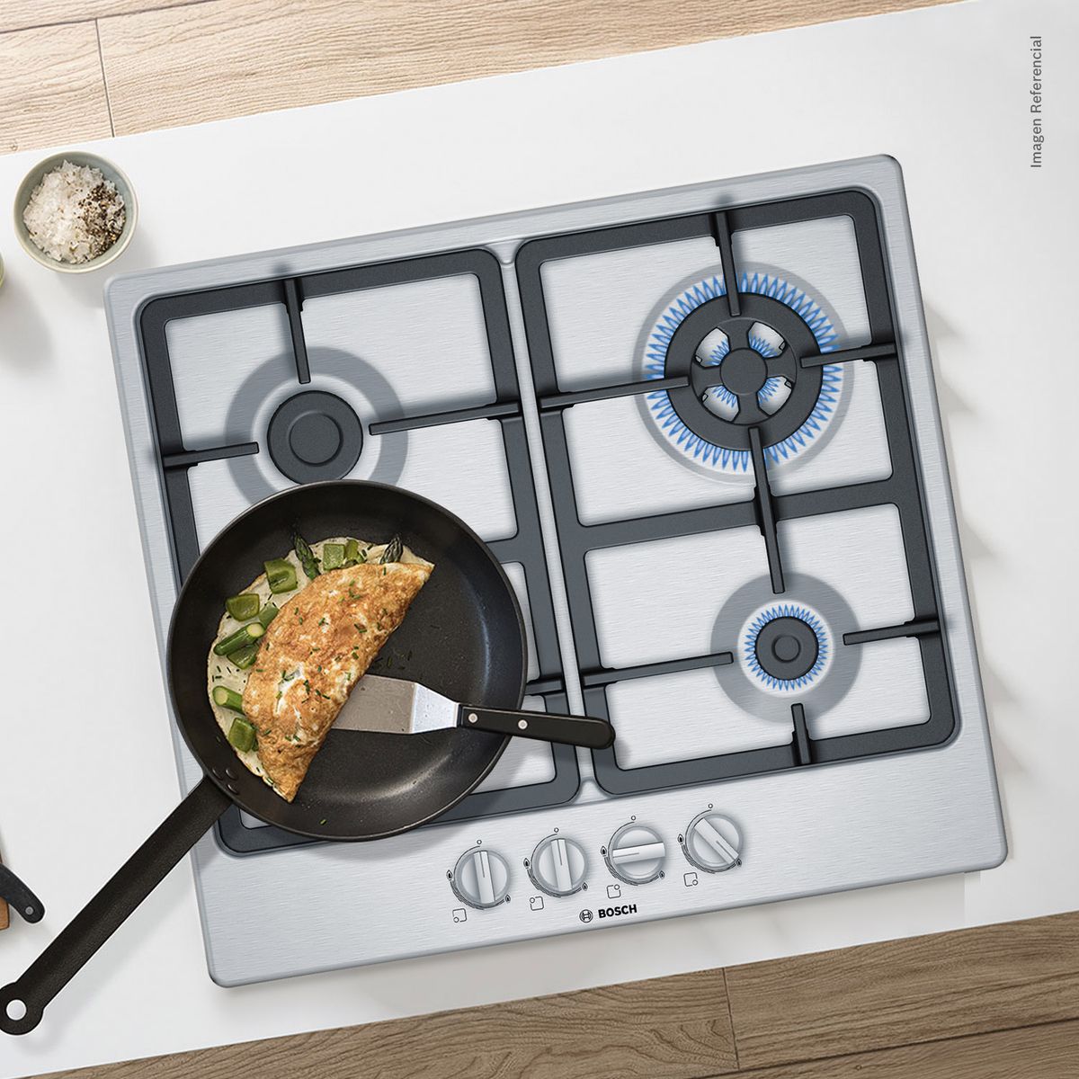 BOSCH - Encimera a Gas 60cm Inox Serie 4 PGH6B5B90