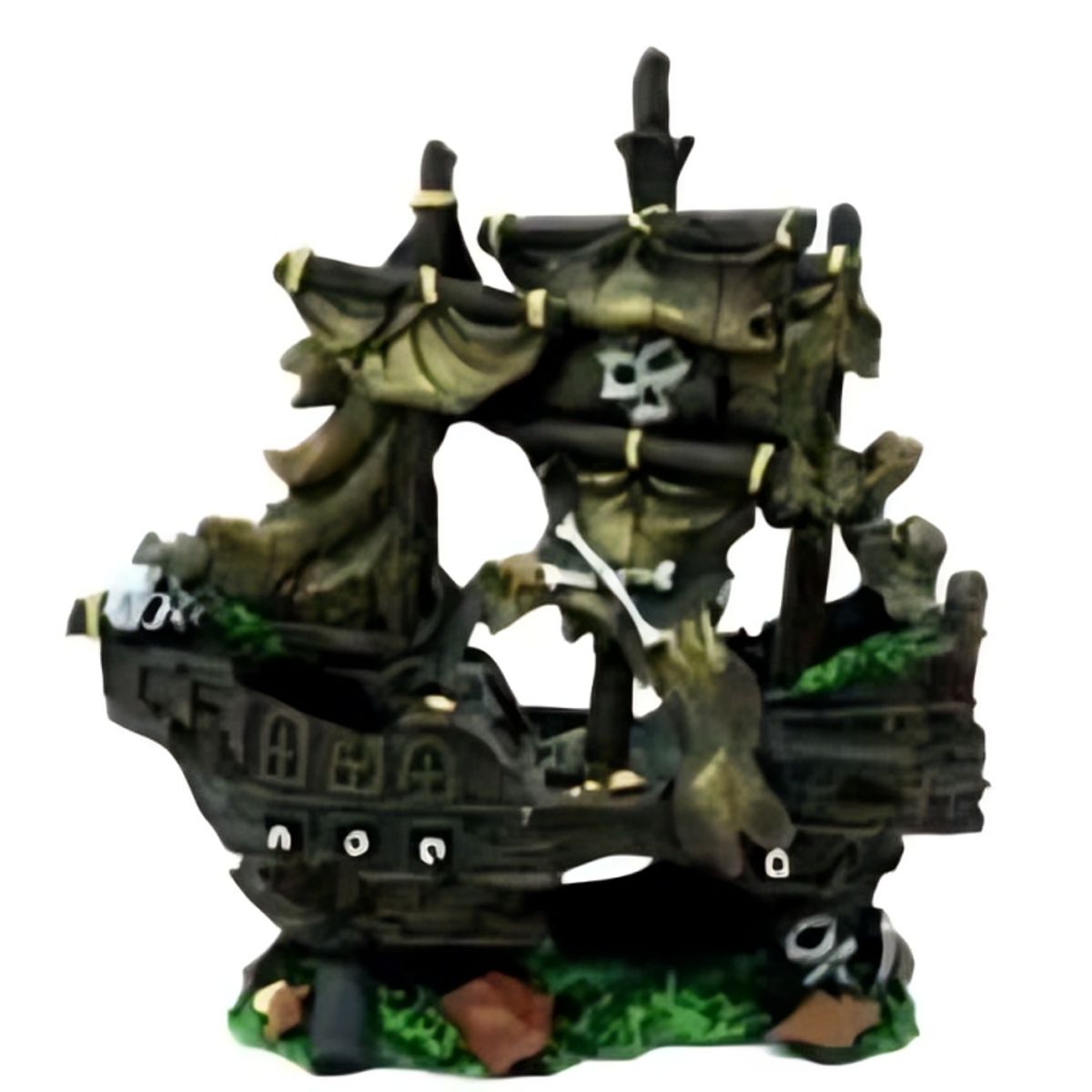 GENERICO - ADORNO PARA ACUARIO - BARCO PIRATA MEDIANO 23 x 8 x 23 cm
