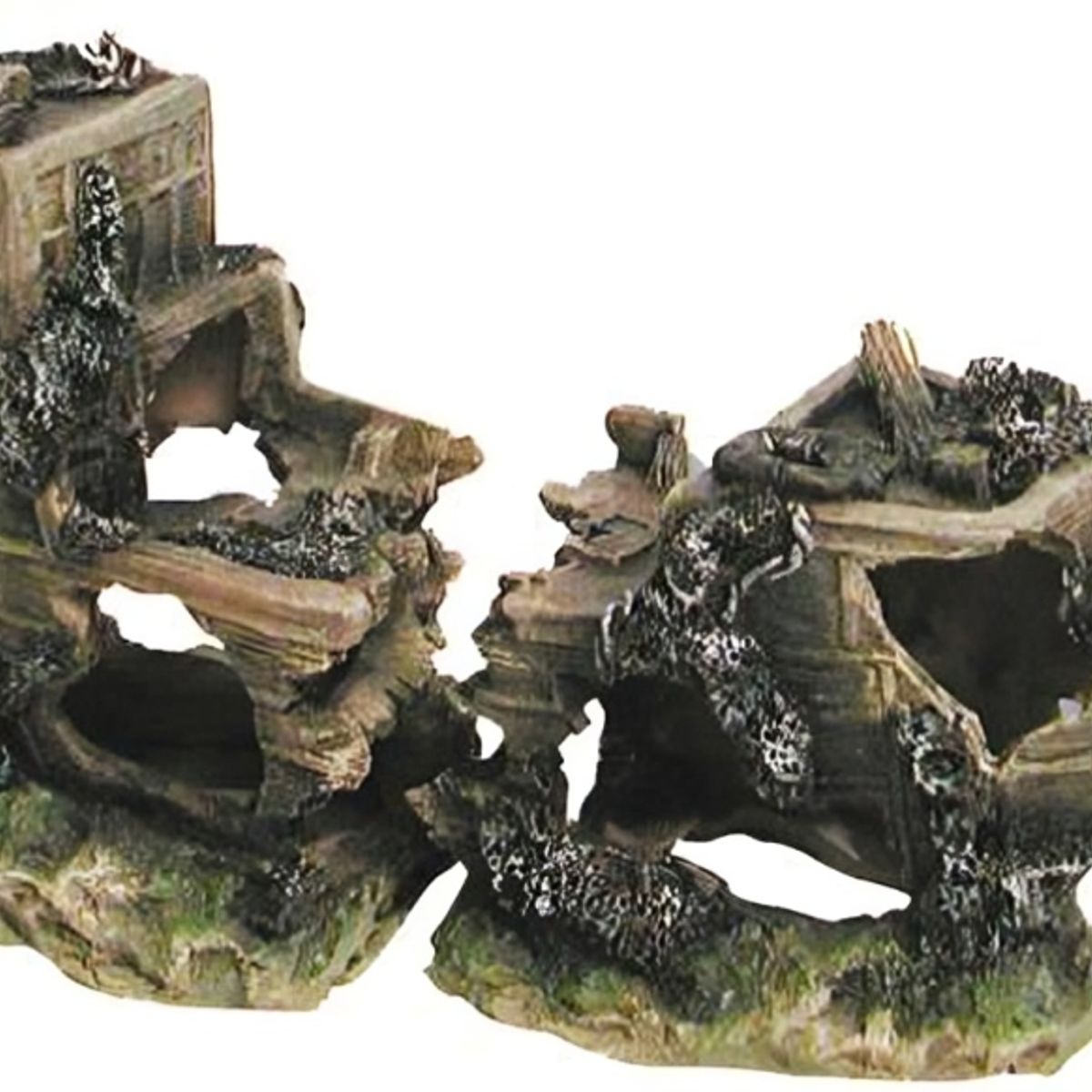 GENERICO - ADORNO ACUARIO BARCO PARTIDO GRANDE 58 x 18 x 27cm 2 partes