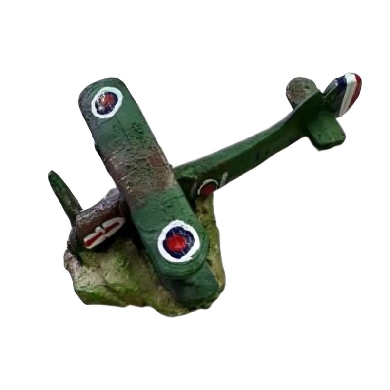 GENERICO - ADORNO PARA ACUARIO PECERA PECES - AVIONETA 17 x 12 x 8 cm