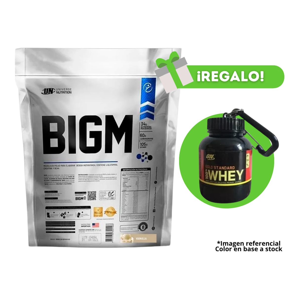 UNIVERSE NUTRITION - PROTEÍNA BIGM 5KG VAINILLA + PORTAPROTEINA