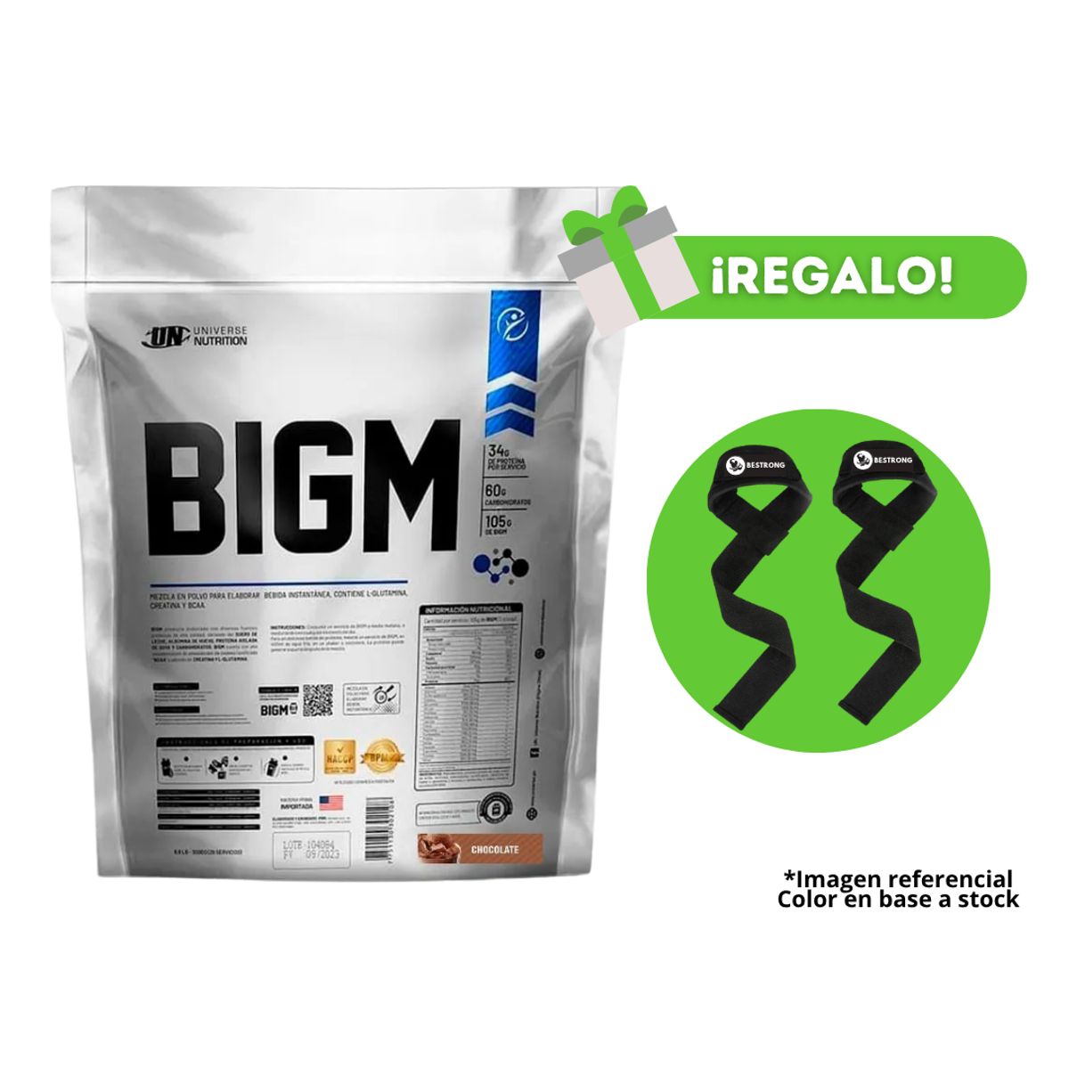 UNIVERSE NUTRITION - PROTEÍNA BIGM 5KG CHOCOLATE + STRAPS