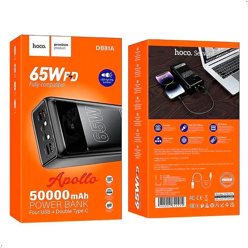 HOCO - Power Bank Hoco DB81A 50000 Mah Carga Rapida 65w