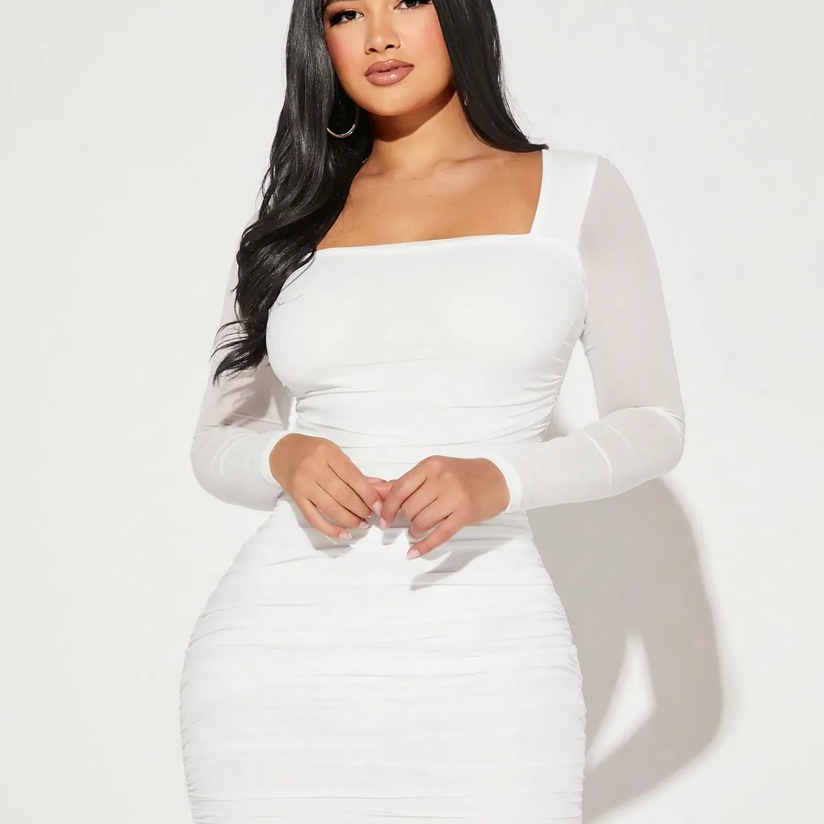 GENERICO - VESTIDO BLANCO CON MANGA LOLITAS ATENEA FIESTA