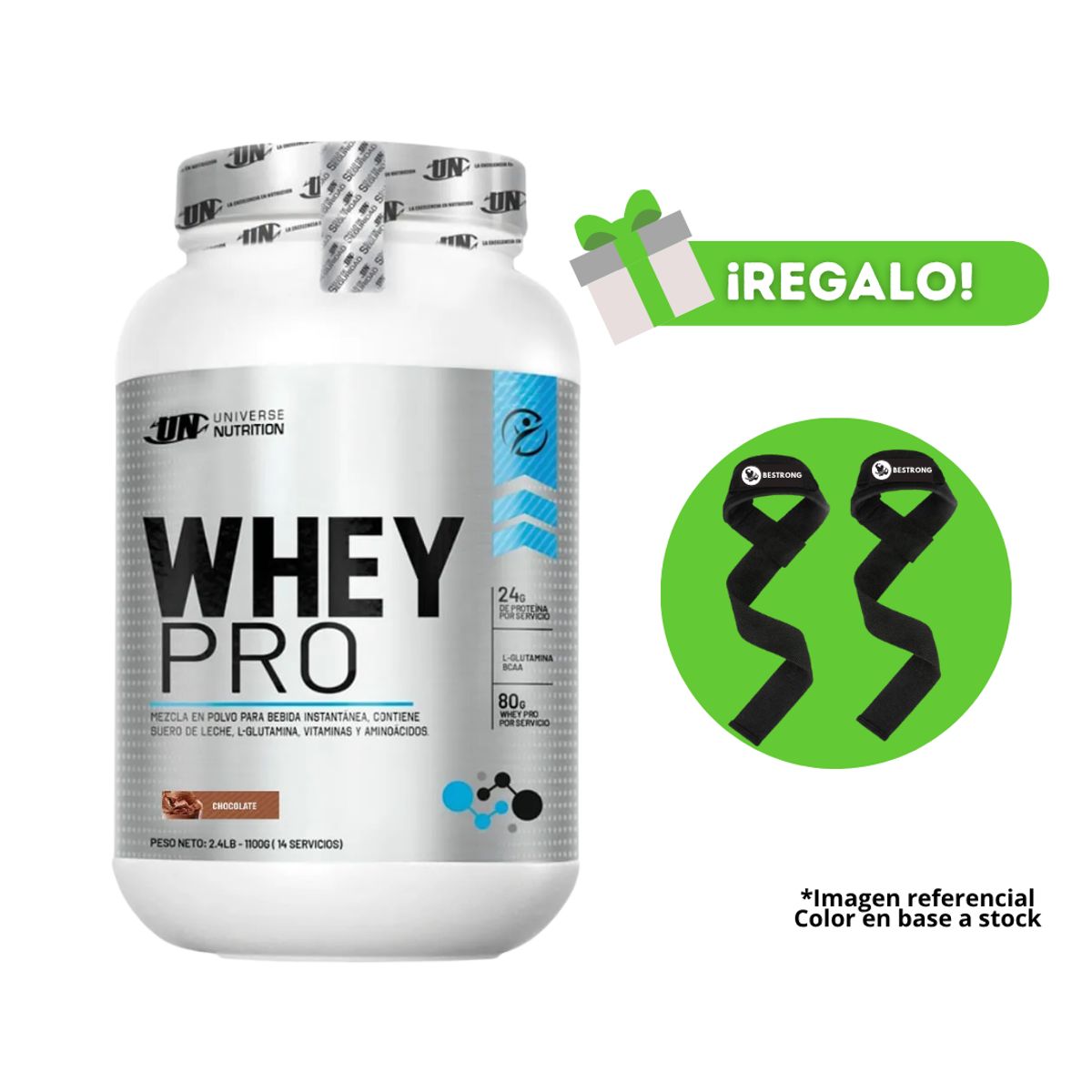 UNIVERSE NUTRITION - PROTEÍNA WHEY PRO 1KG CHOCOLATE + STRAPS