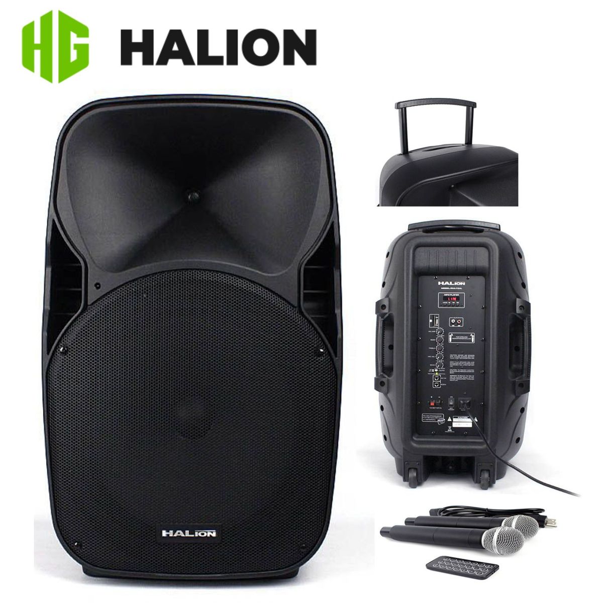 HALION - Parlante Activo Halion PHA 15AL Batería Recargable 800W USB Bluetooth
