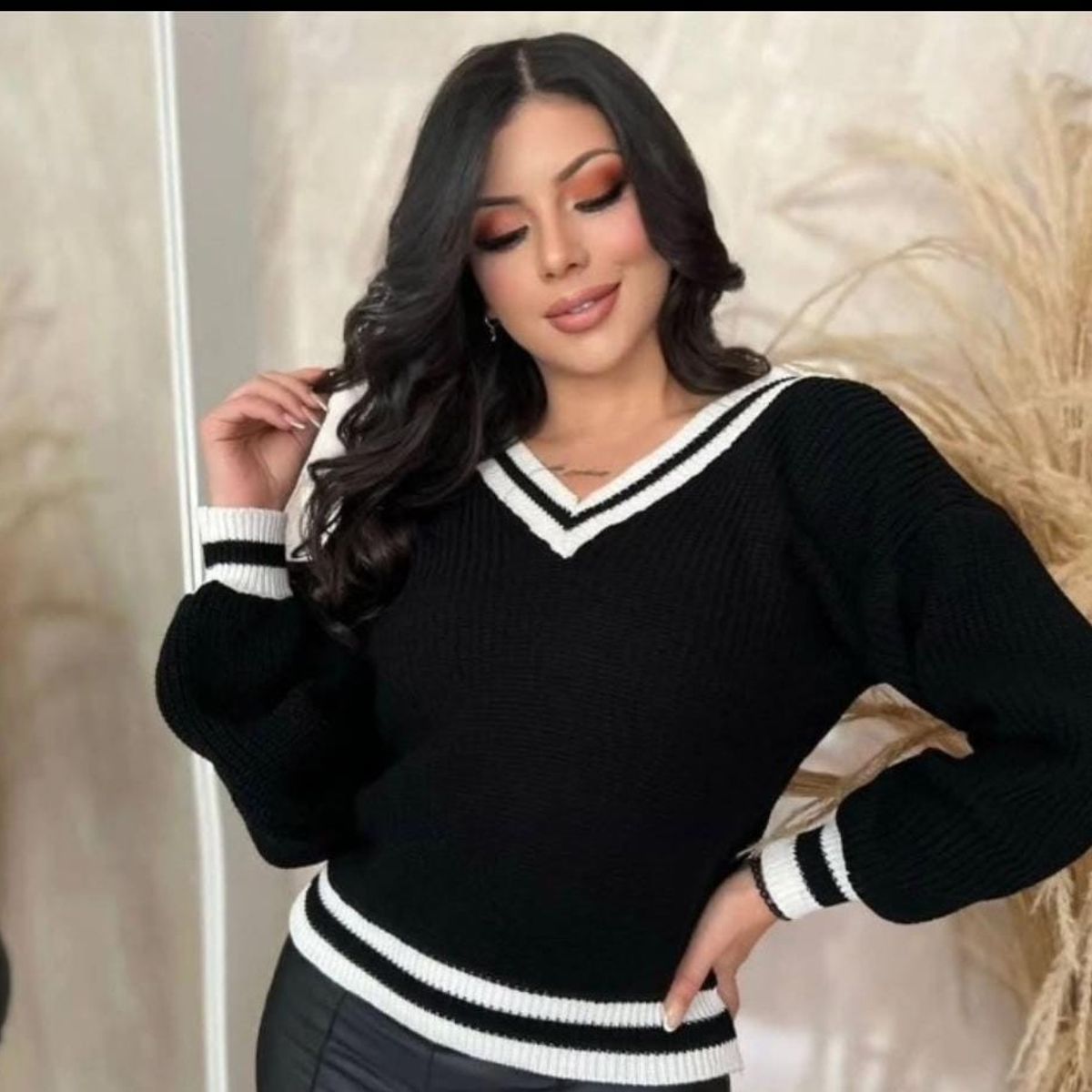 GENERICO - CHOMPA DE DAMA  RAYADO CUELLO V