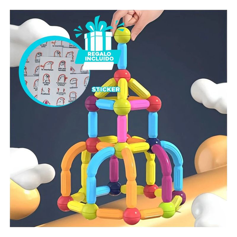 GENERICO - Pack12 Imanes de Construccion 25 Piezas Y+Regalo Stickers