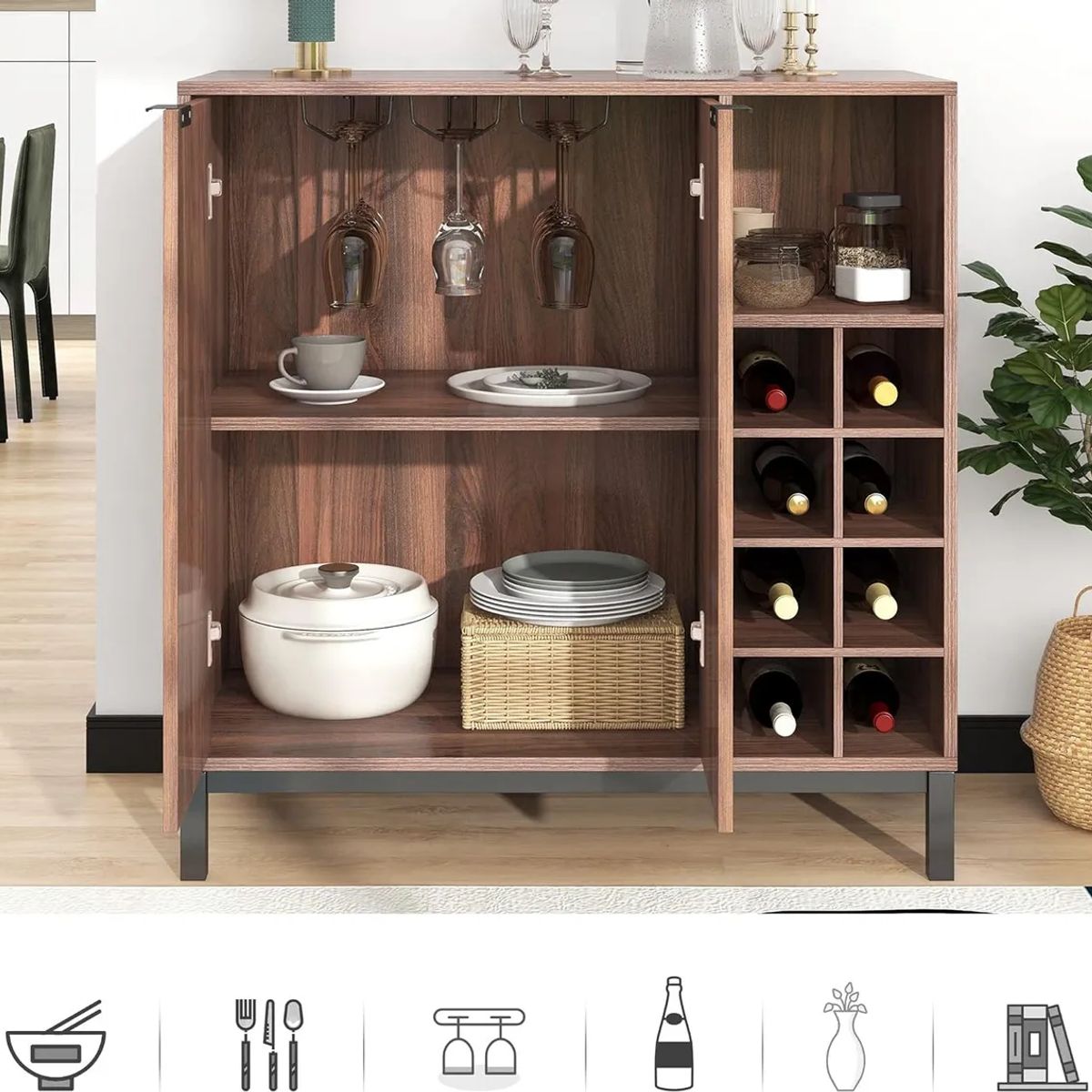 STARHOME - Mueble Bar Vinero Starhome Sommelier Espresso