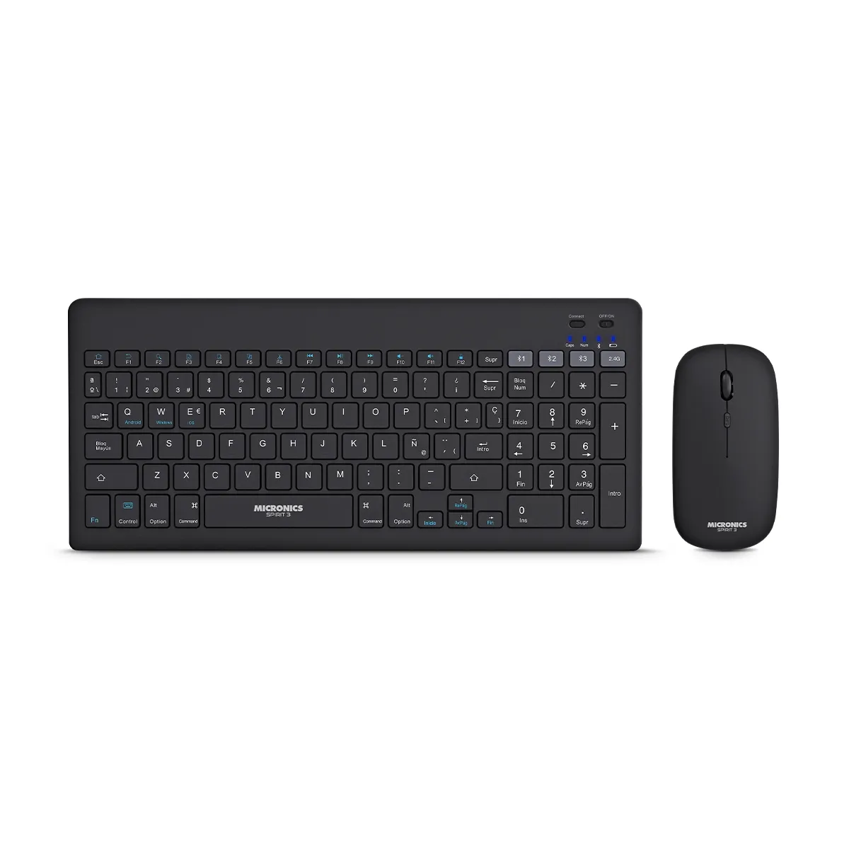 MICRONICS - Kit Oficina 3 Modos: Teclado+Mouse Micronics Spirit 3 MIC WT800 3M