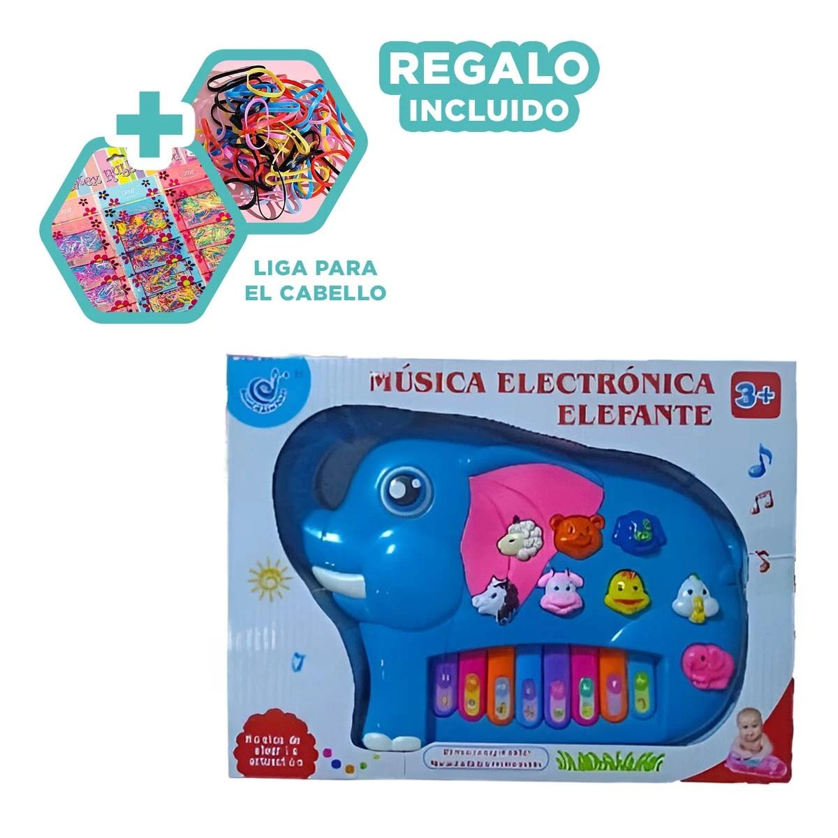 GENERICO - Instrumento en Caja Didactico en Celeste Y+Ligas de Regalo