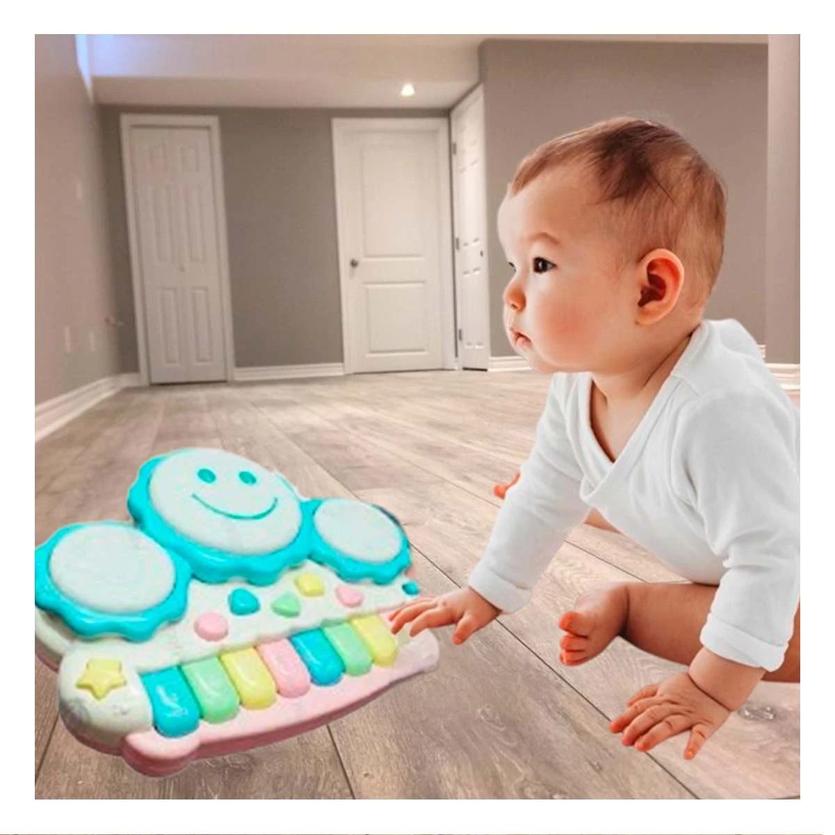 GENERICO - Pack4 Piano Musical Divertido Niños Azul Y+Regalo Stickers