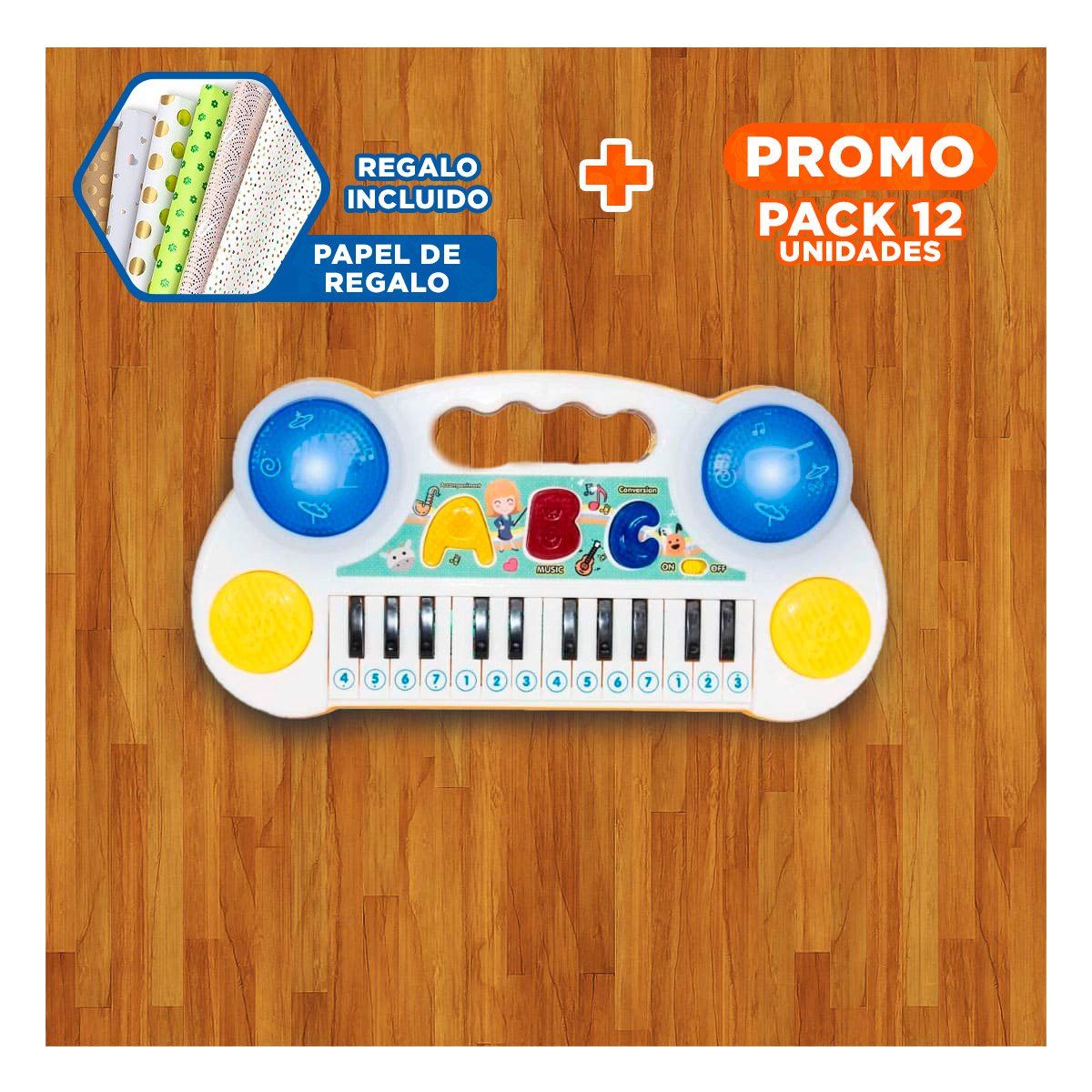 GENERICO - Pack12 Teclado Interactivo en Blanco Y+Papel de Regalo