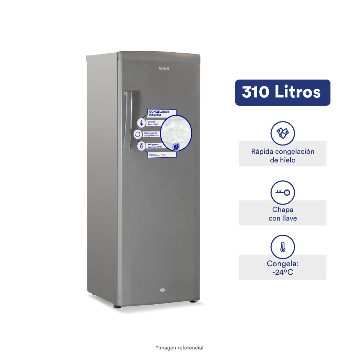 ILUMI - Congelador Vertical Ilumi 310 litros