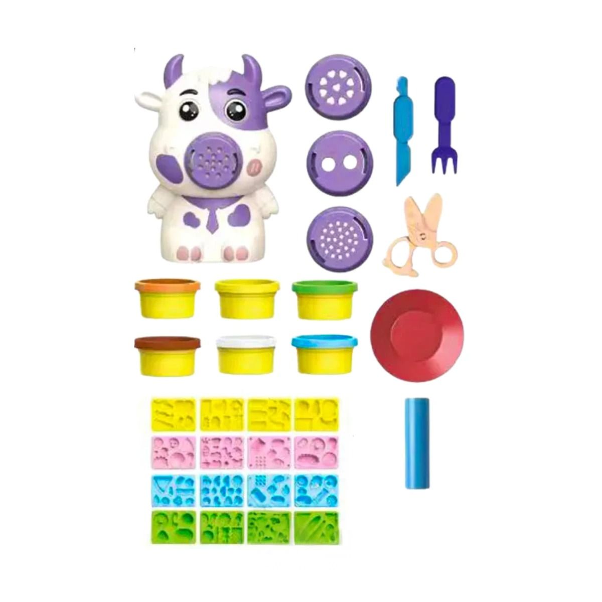 GENERICO - Pack2 Plastilina y Accesorios Moldear Practico Niños Vaca