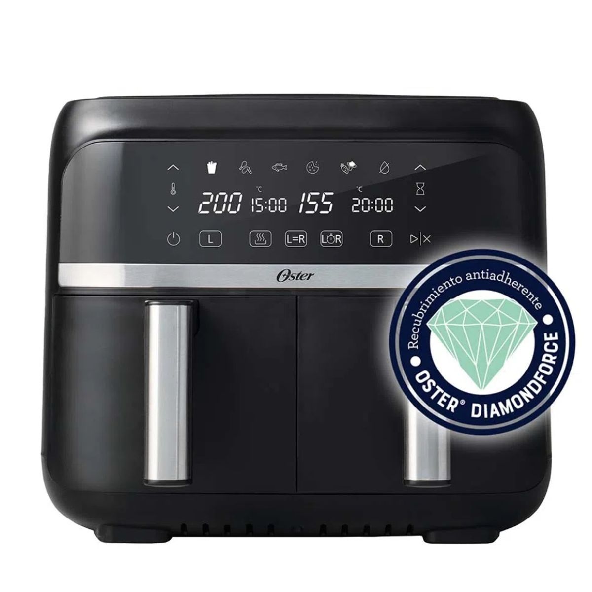 OSTER - FREIDORA DE AIRE OSTER CKSTAF7MCDDF DUAL 7.6 LITROS 1600 WATTS