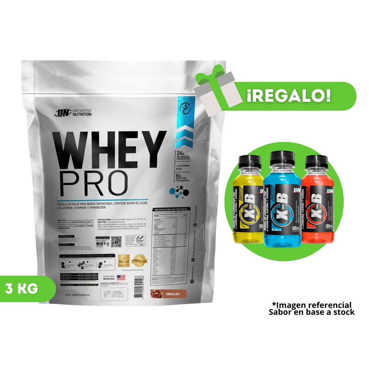 UNIVERSE NUTRITION - PROTEÍNA WHEY PRO 3KG CHOCOLATE + XB