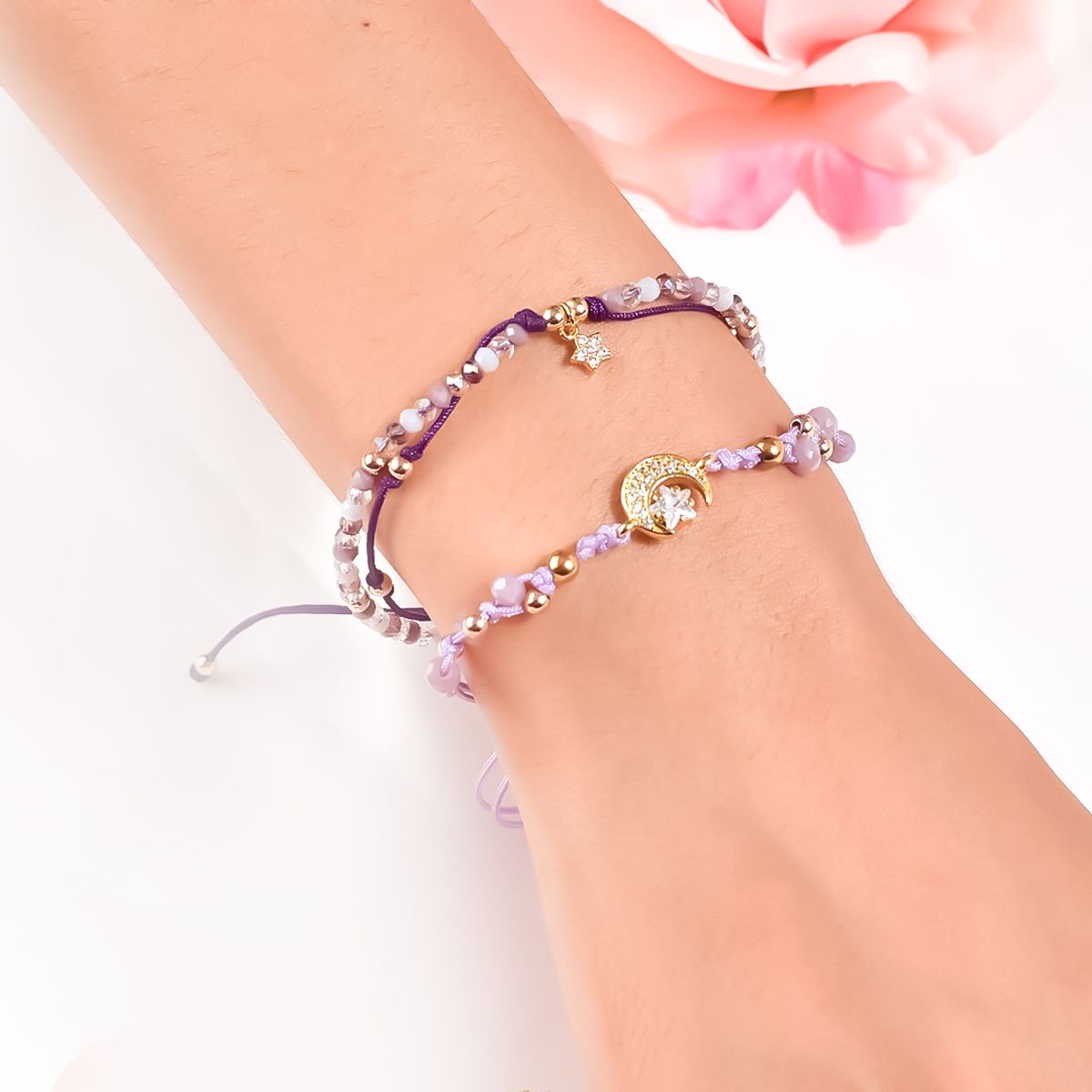 CLEO JOYAS & ACCESORIOS - Pulsera Vanessa Tejida Hilo Luna