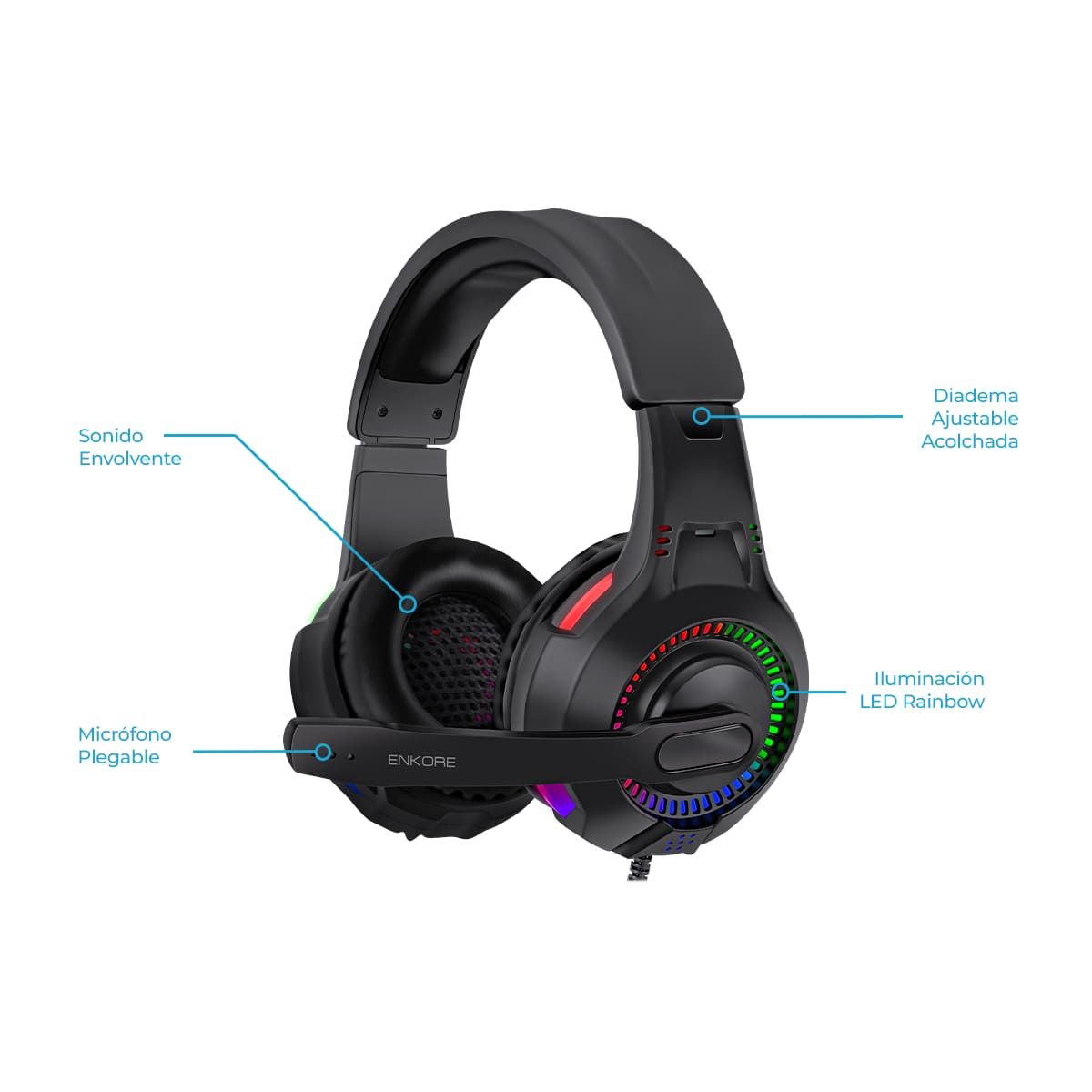 ENKORE - Kit Gamer 4en1 Teclado+Auricular+Mouse+Pad Enkore Bravio4 ENTG1000-4