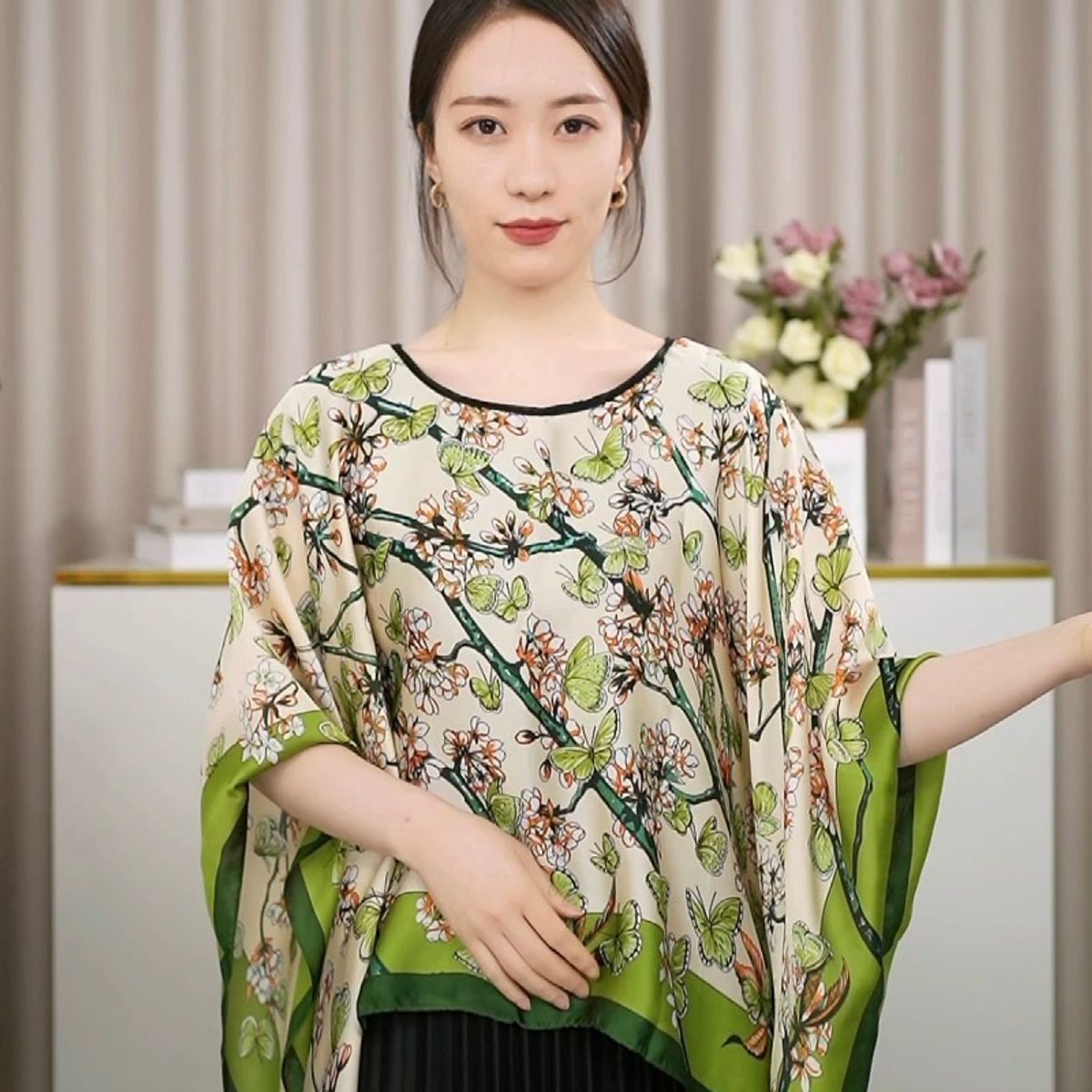 KAST PE - Chal Blusa Elegante Erika con estampado floral