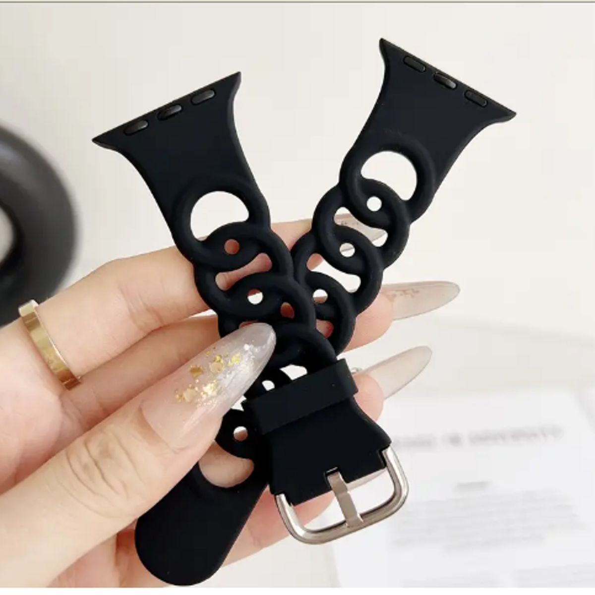 GENERICO - Correa Soft Trenzada para Apple Watch 44mm - NEGRO