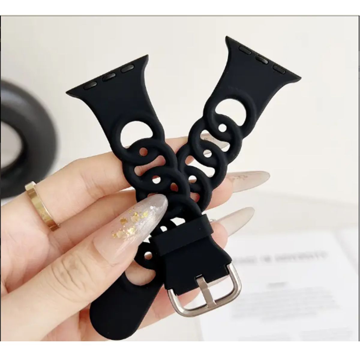 GENERICO - Correa Soft Trenzada para Apple Watch 44mm - NEGRO