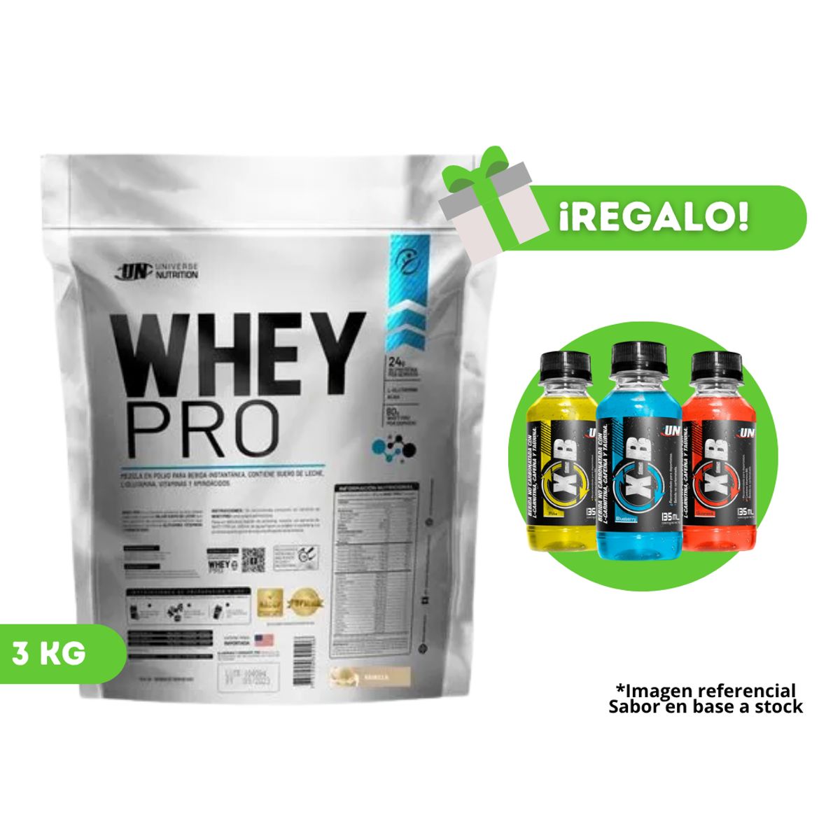 UNIVERSE NUTRITION - PROTEÍNA WHEY PRO 3KG VAINILLA + XB