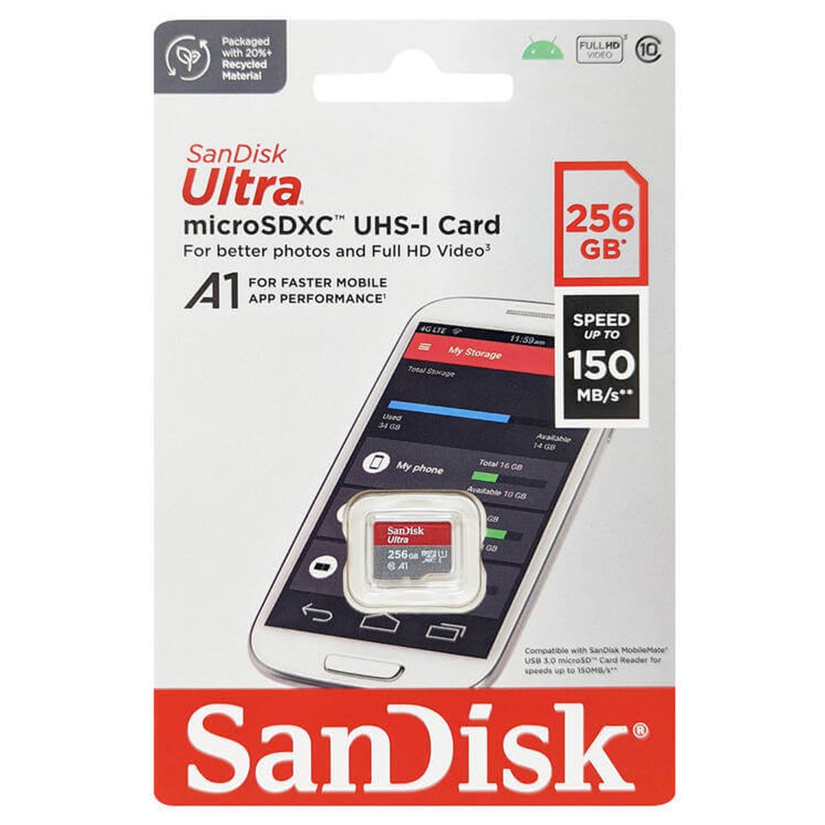 SANDISK - Memoria Micro Sdxc Uhs-I 256Gb Ultra A1 150MbpS