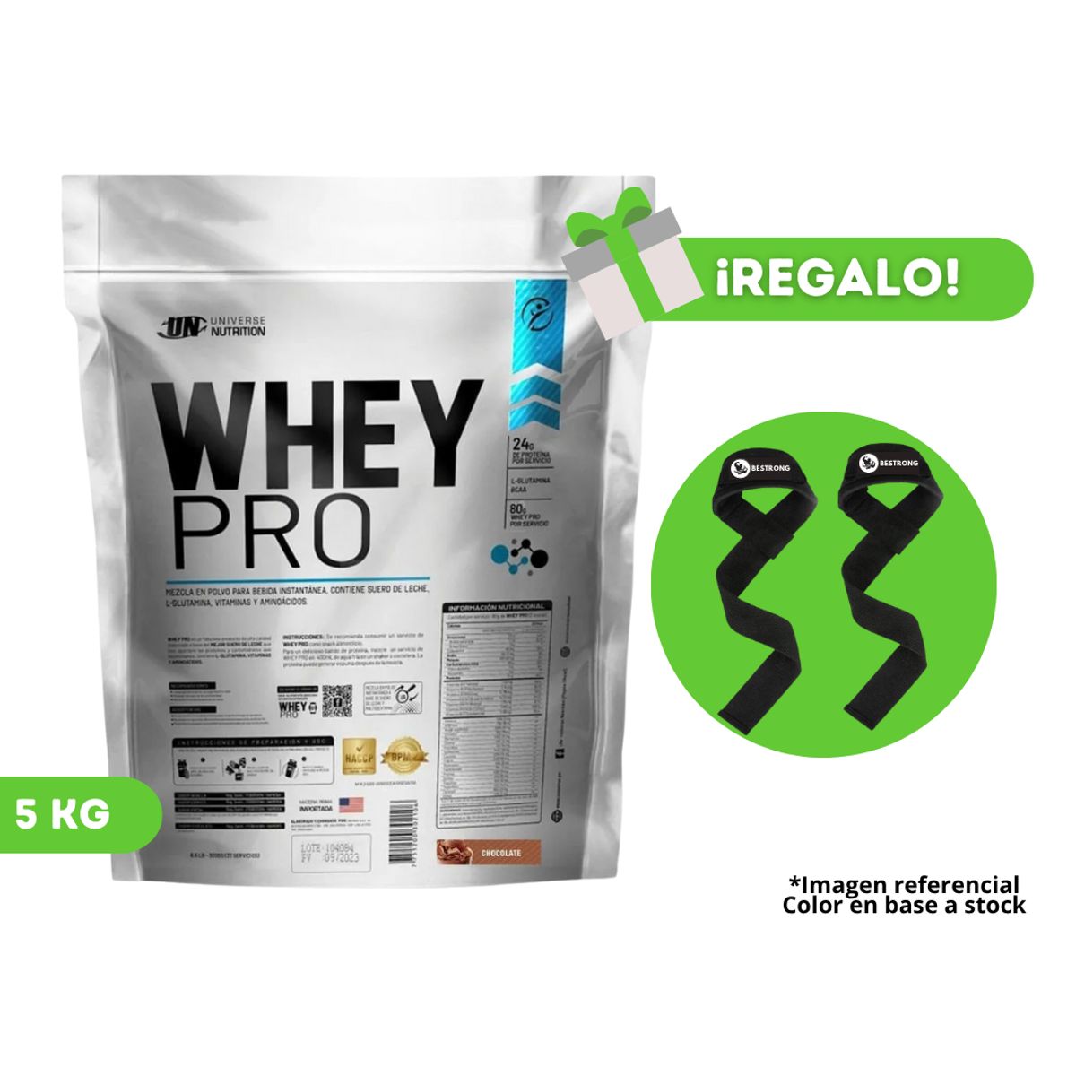 UNIVERSE NUTRITION - PROTEÍNA WHEY PRO 5KG CHOCOLATE + STRAPS