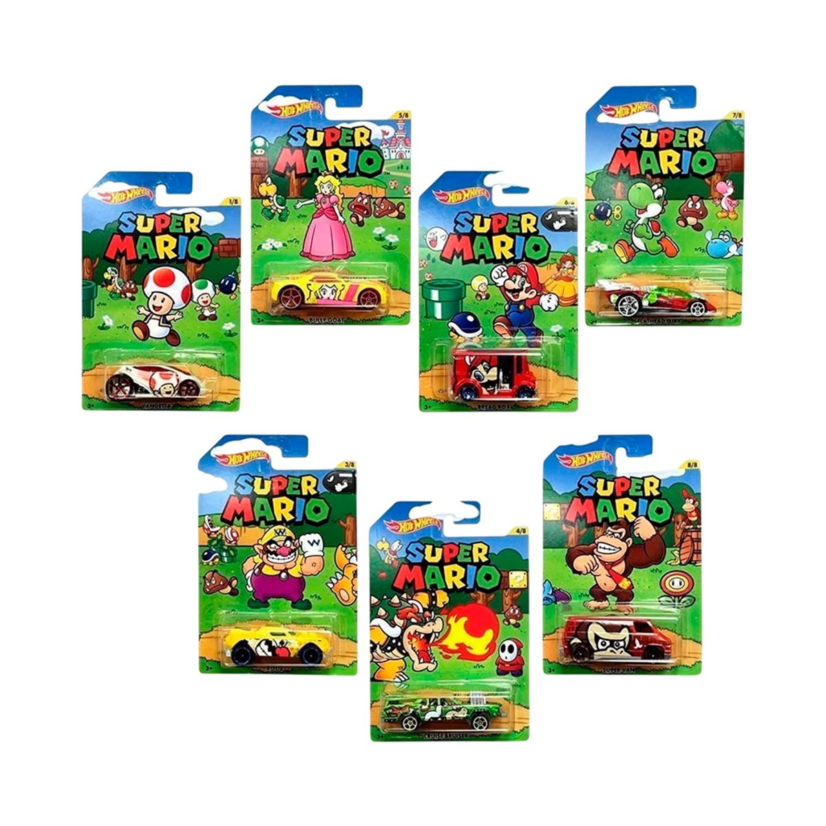 HOT WHEELS - Hot Wheels Mario Kart Set 7 Autos Coleccionables