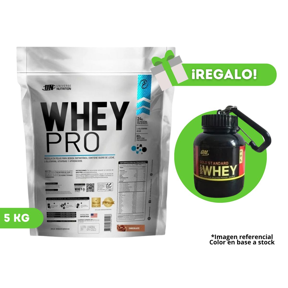 UNIVERSE NUTRITION - PROTEÍNA WHEY PRO 5KG CHOCOLATE + PORTAPROTEINA