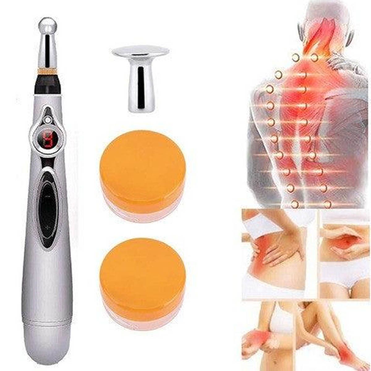 GENERICO - Lapiz recargable de acupuntura 3 en 1 boligrafo potente con gel