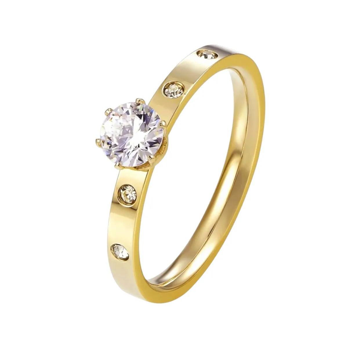 LUCYANA JOYAS Y ACCESORIOS - Anillo De Compromiso Bañado En Oro  Amarillo De 18K - Joyas Lucyana