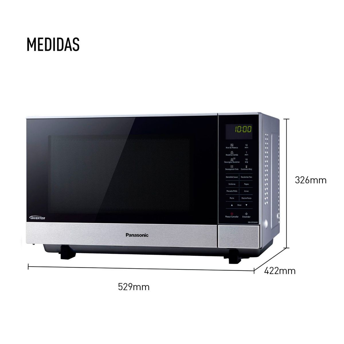 PANASONIC - Microondas NN-SF564 Inverter 27 lt Silver