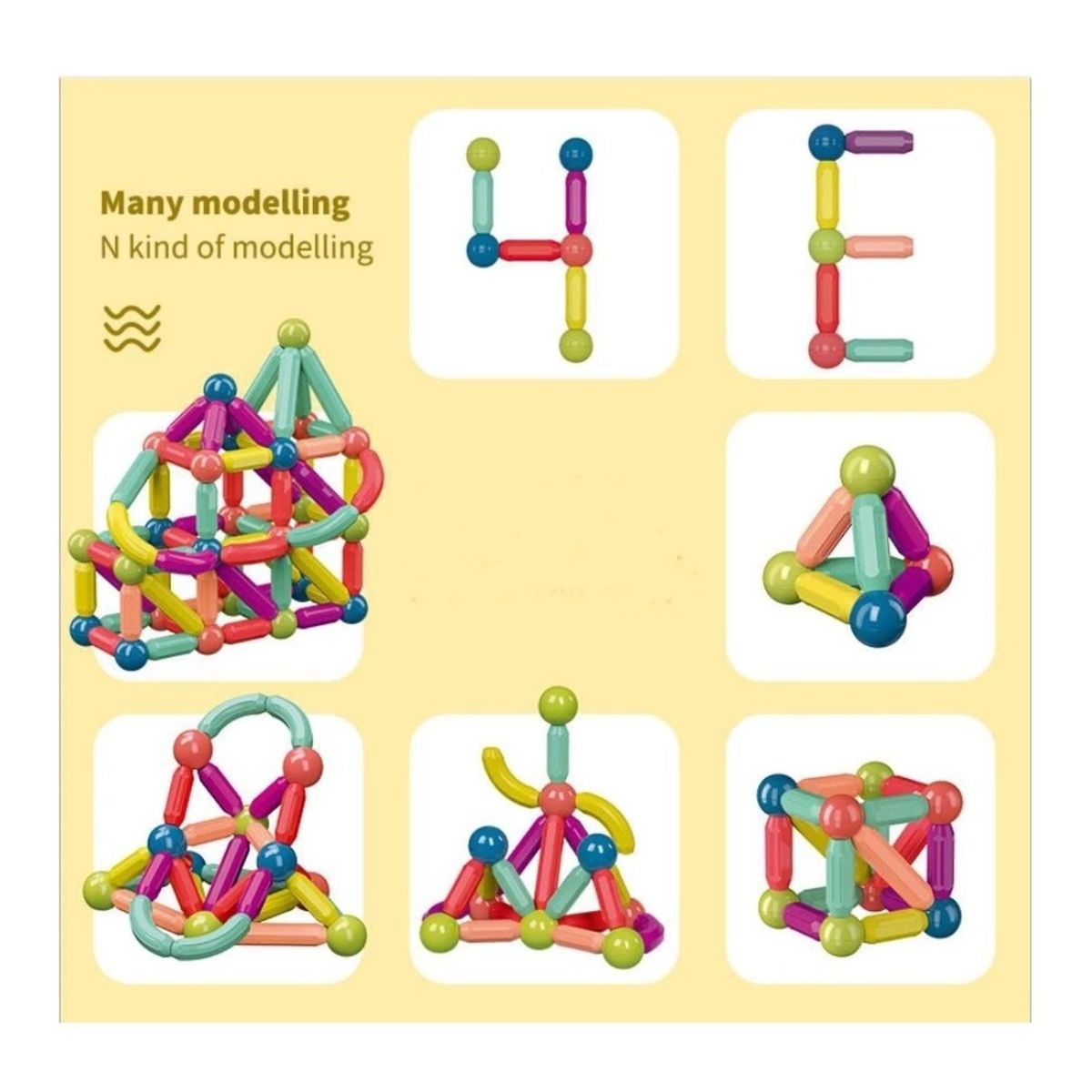 GENERICO - Bloques magnéticos - Barras 42 Pcs