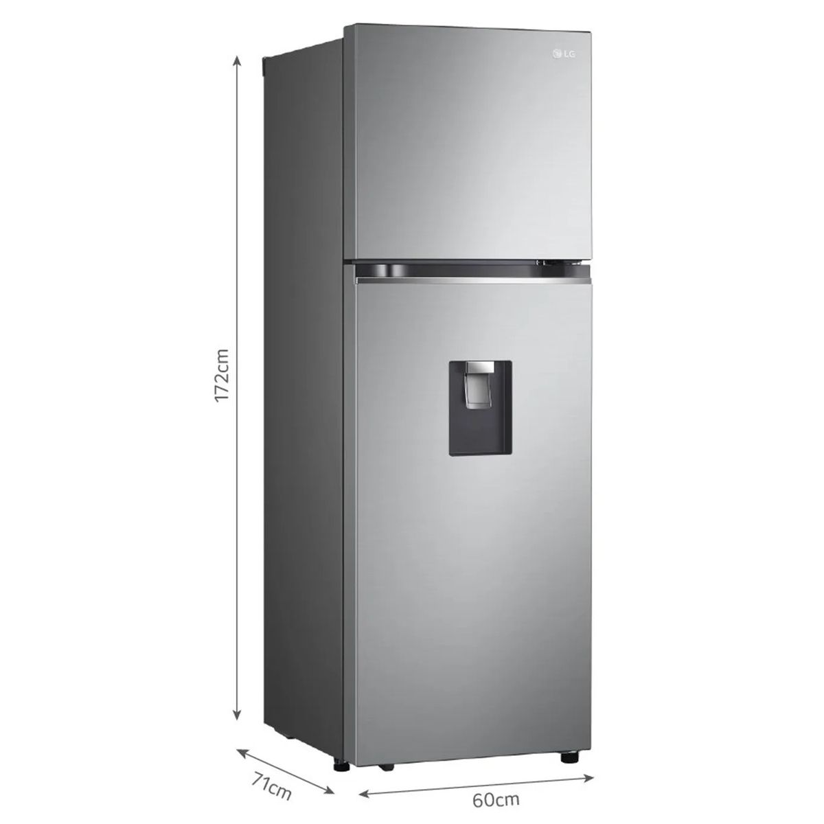 LG - Refrigeradora LG 334L Door Cooling Top Mount GT33WPP - Plateada