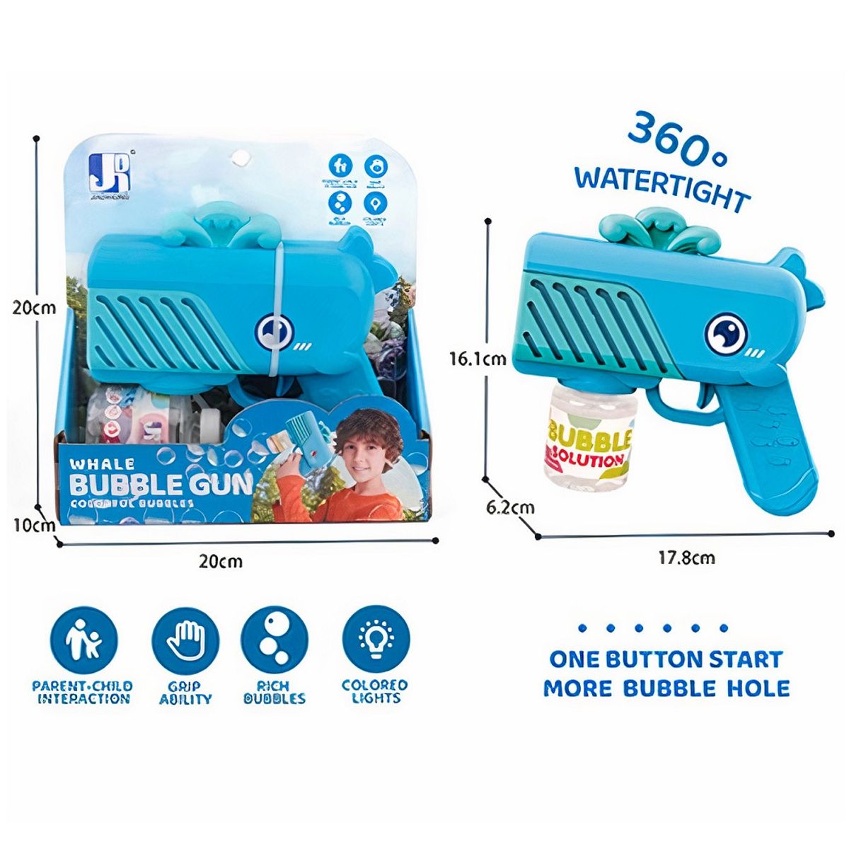 GENERICO - Pistola burbujas - 12 burbujas automatico unisex