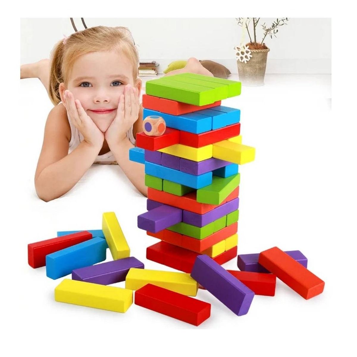 GENERICO - Juego de mesa - Jenga Color x 48 Pcs