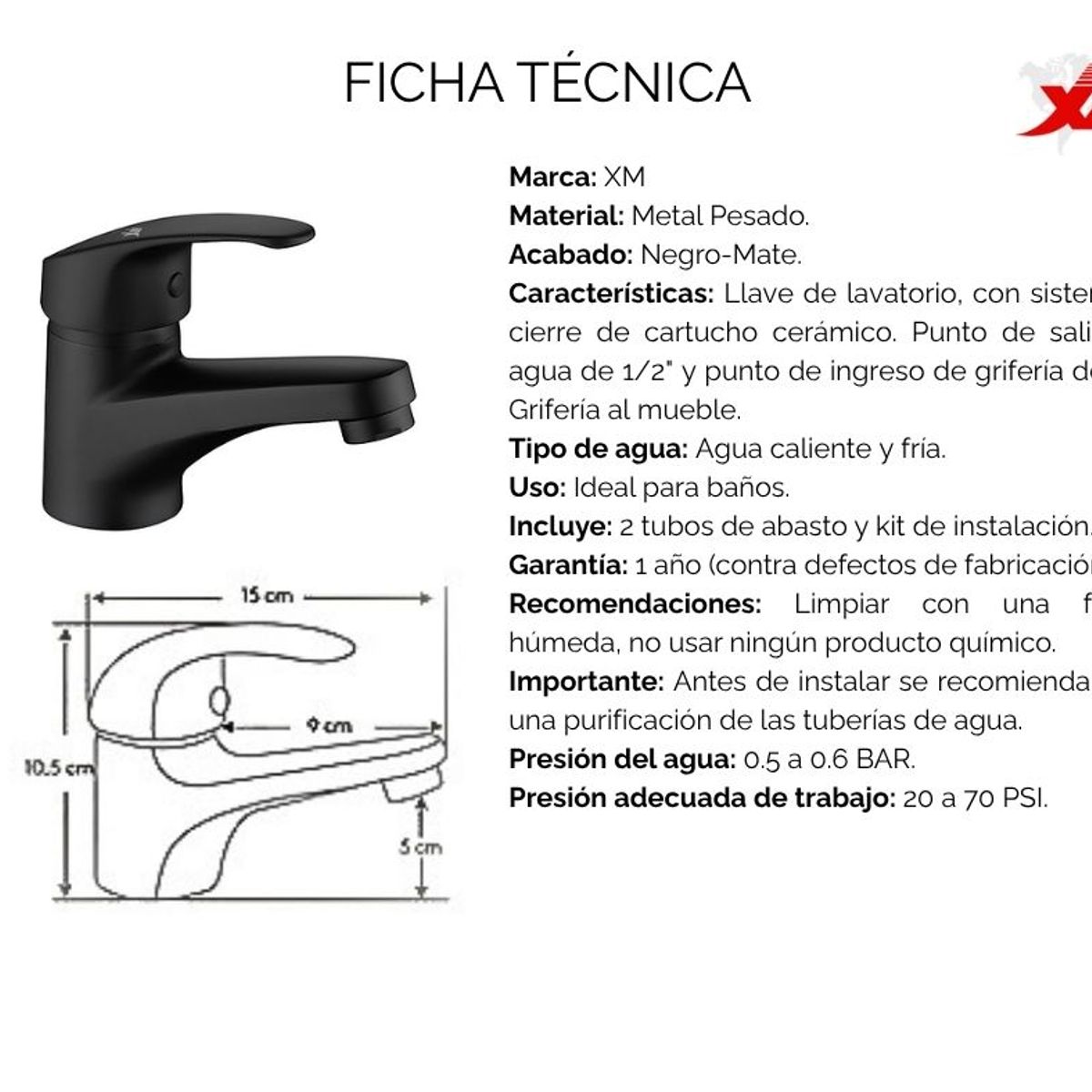XM - MEZCLADORA MONOCOMANDO M00301