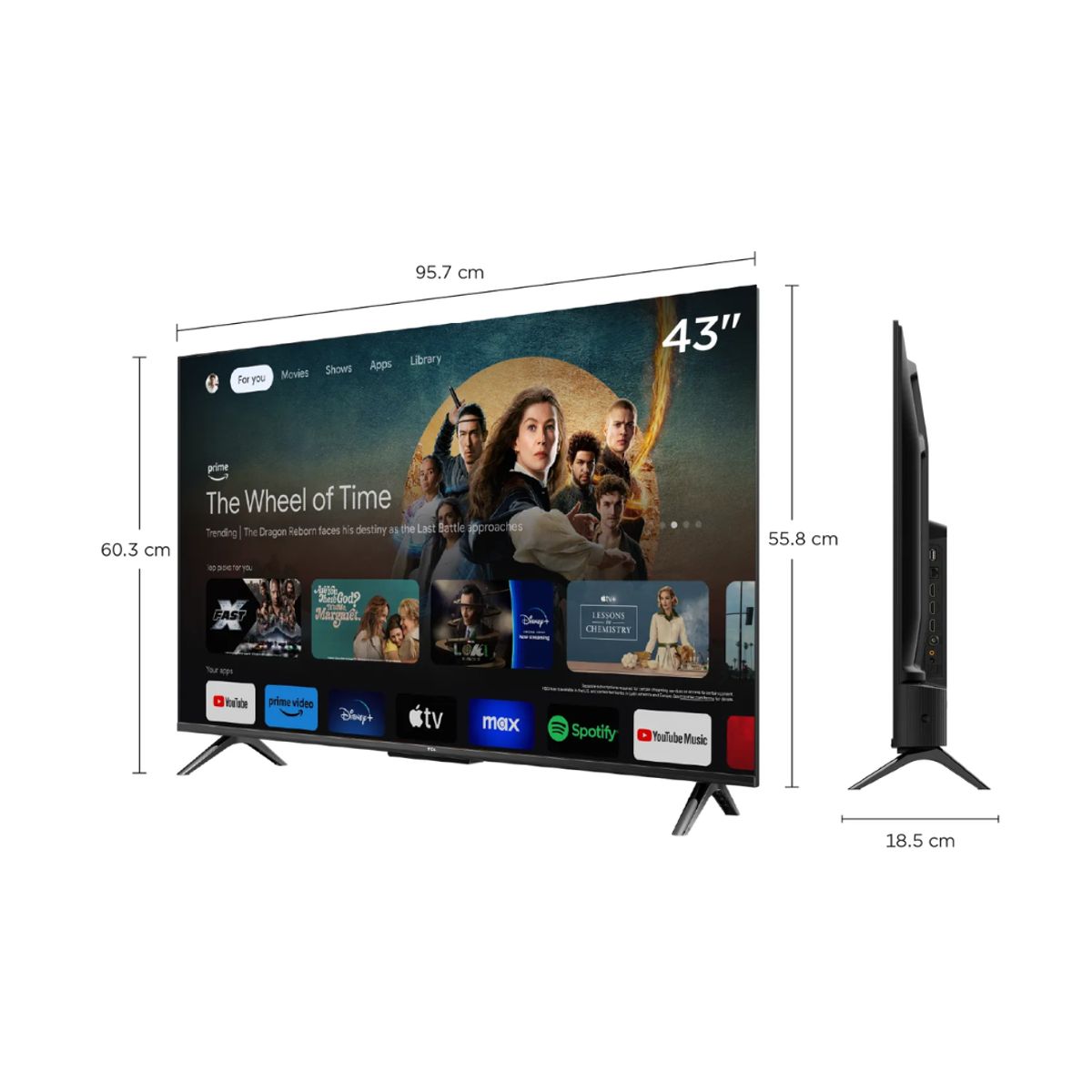 TCL - Televisor de 43 Pulgadas TCL Smart TV LED 4K UHD 43V6C