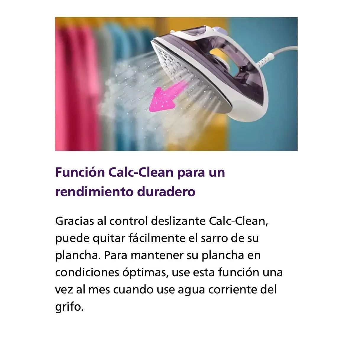 PHILIPS - Plancha A Vapor Philips 2000 W Base Ceramica y Funcion Anti-sarro