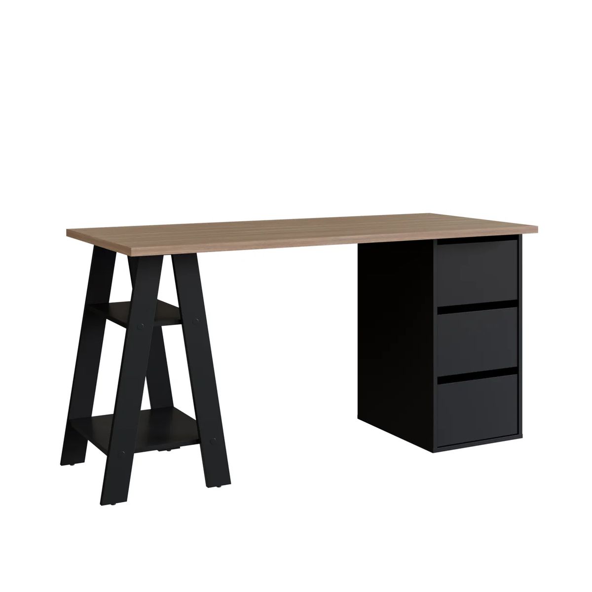 STARHOME - Escritorio Starhome Estilo Nórdico Asturias Negro y Duna